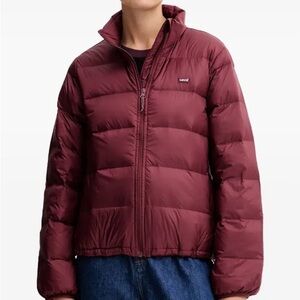 Levi’s Willa Down Packable Puffer Jacket – Dark Red Burgundy – Size L – NWT